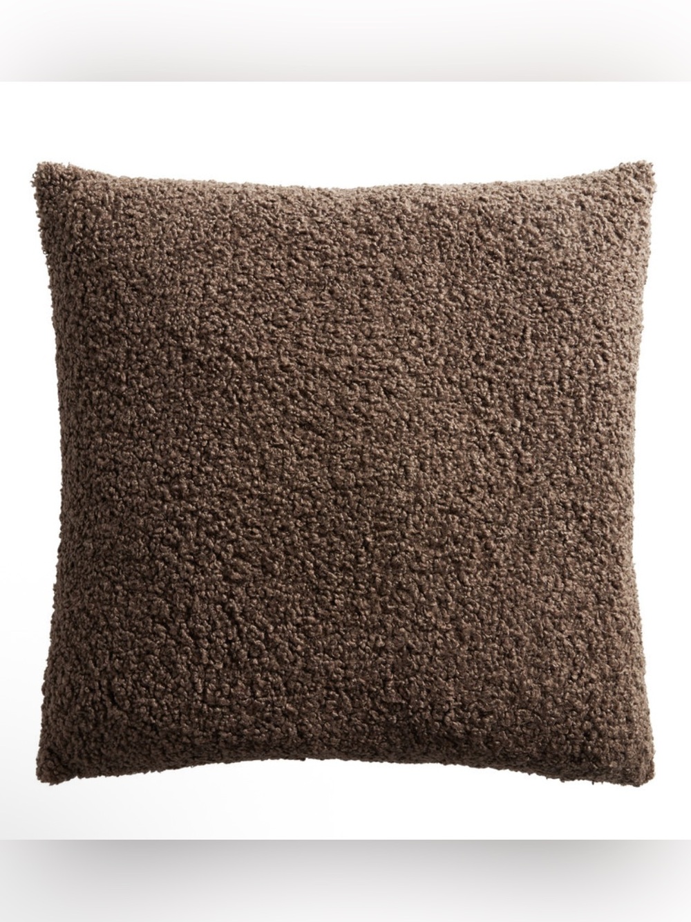 Plush Brown 22x22 Bouclรฉ Throw Pillow - World Market